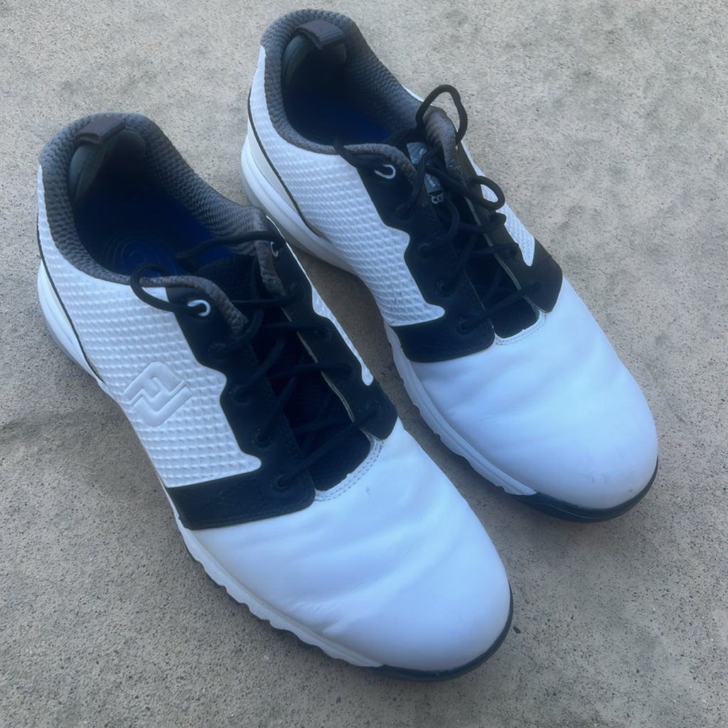 Footjoy Contour Fit Men's White/Black Golf Shoes Size 9